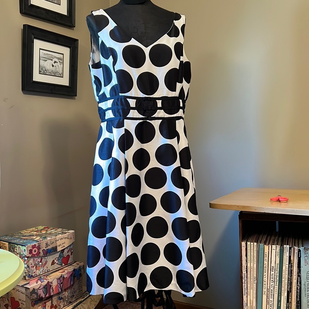 Dress Barn Black and white polkadot sundress. Size 16